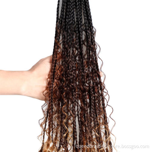 Goddess Box Senegal Twist Braids with Curly Ends Crochet Bohemian Braids Hair Hair Extensions Synthetic Braiding